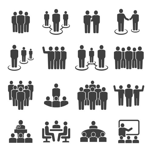 People group business team icon set vector image