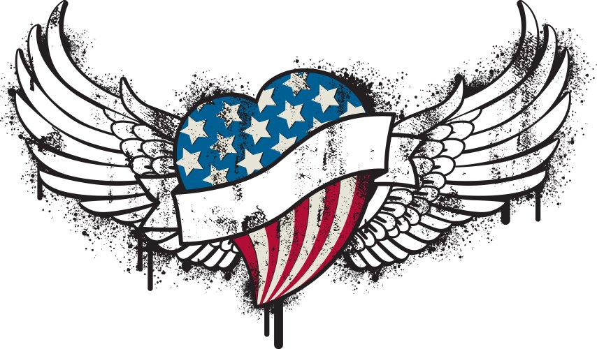 American flying graffiti vector image