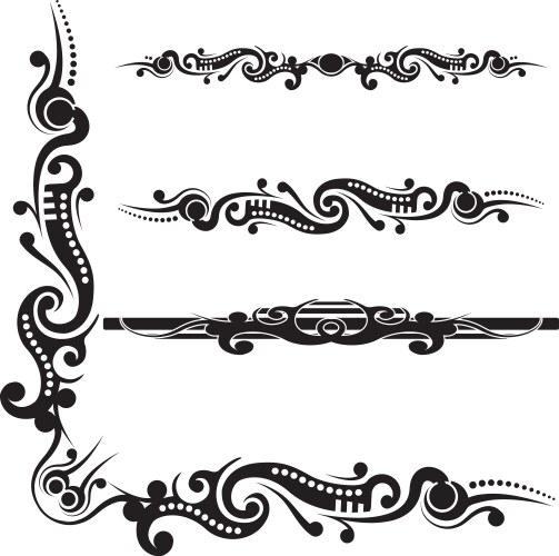 Tribal scroll flourish vector image