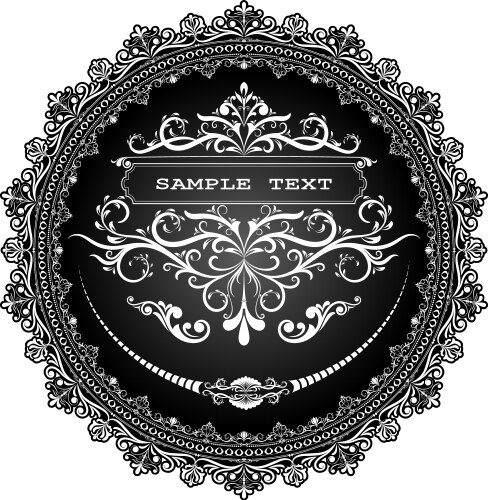 decorative circle frame in vintage style vector image