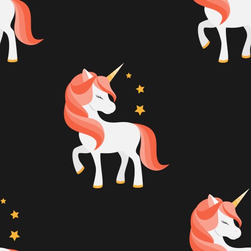 Unicorn with closed eyes pink mane seamless vector image