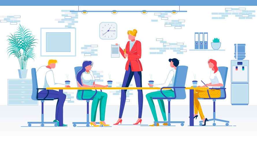 Conference room meeting flat vector image