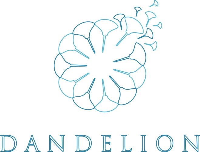 Dandelion in style monoline vector image