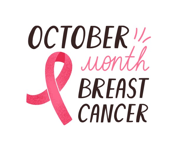 breast cancer awareness handwritten lettering vector image