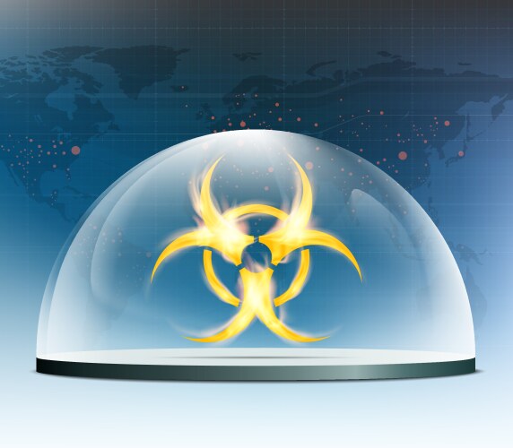 Warning biohazard burning symbol vector image