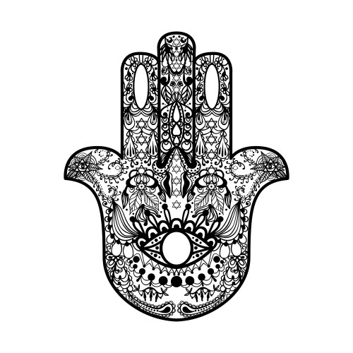 Boho hamsa hand protection amulet strength vector image