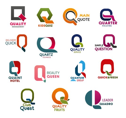 Business company trend design letter q icons vector image