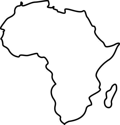 Map of africa icon black color flat style simple vector image