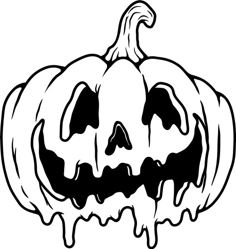 Halloween pumpkin in engraving style design vector image