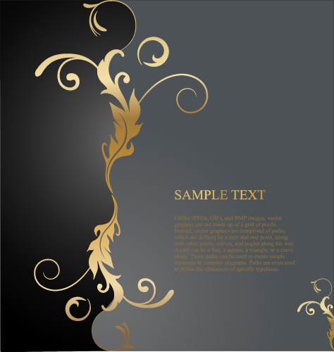 Golden floral background vector image