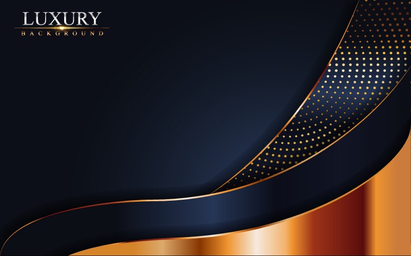 luxury dark navy background with golden lines vector image