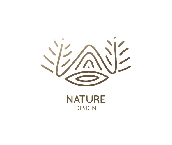 Linear landscape logo vector image