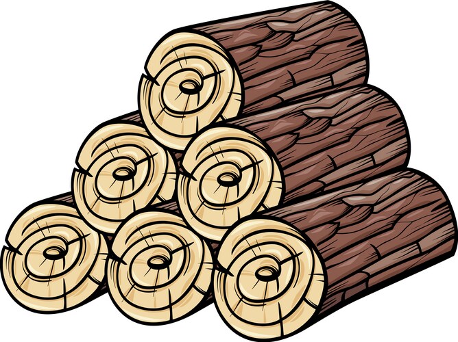 Pile of wooden logs or stumps cartoon clip art vector image