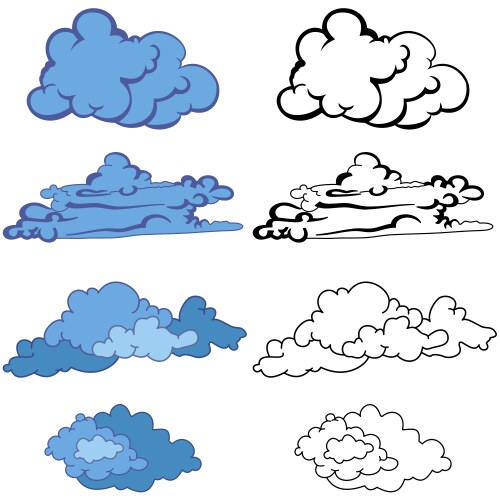 set of clouds vector image