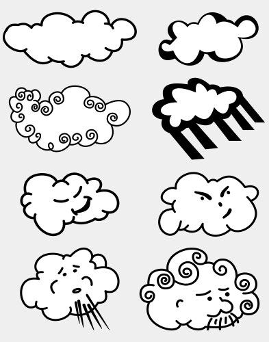 set of clouds vector image