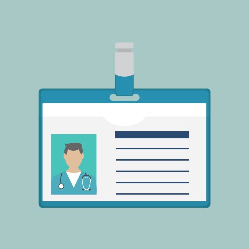 Id card doctor vector image