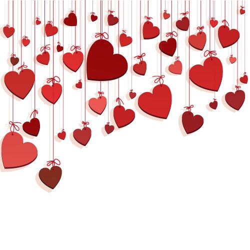 Hearts on ropes vector image