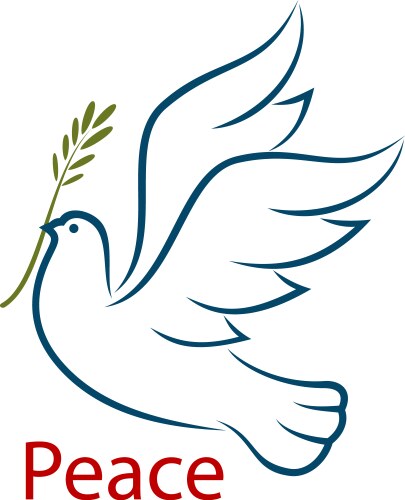 dove of peace with olive branch vector image