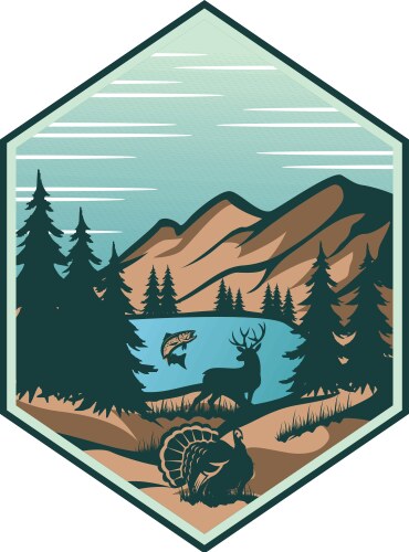 mountain lake outdoor vector image