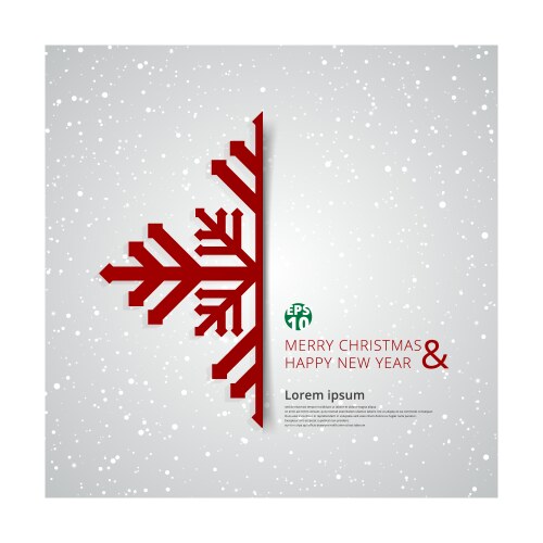 Merry christmas and happy new year snowflake vector image