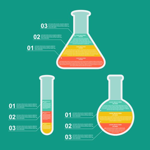 Set flat modern infographic on science vector image