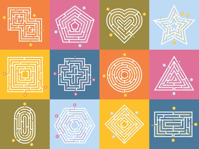 Labyrinth game maze conundrum way vector image