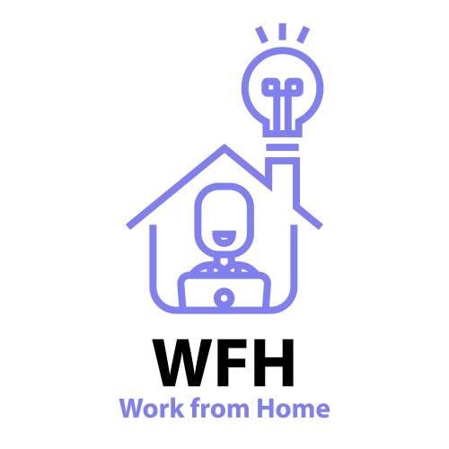 Work from home wfh logo vector image