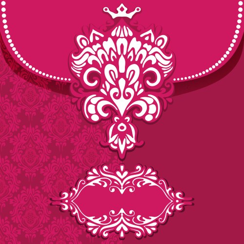 pink luxury royal card frame vector image