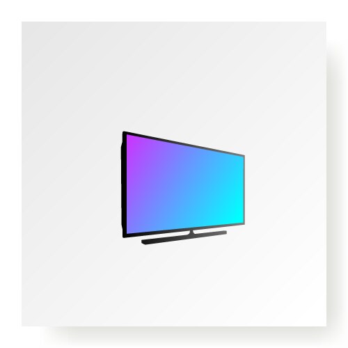 Flat smart led lcd tv television monitor logo vector image