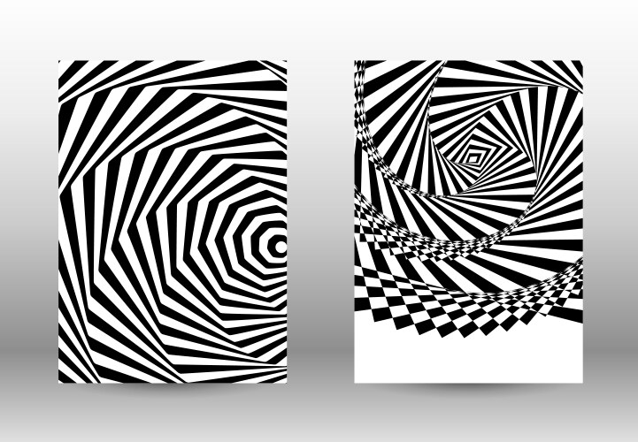 Set of abstract patterns with distorted lines vector image