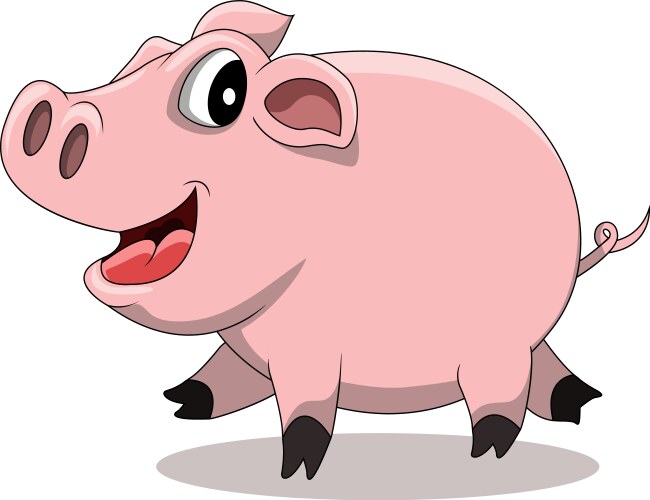 Fat pig cartoon vector image