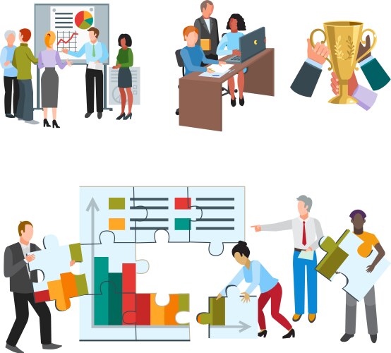 Team work people management business concept vector image