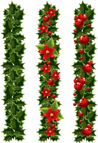 Green christmas garlands vector image