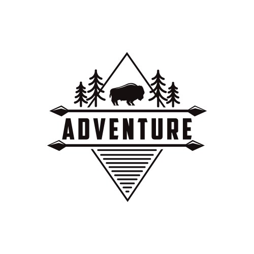 Minimalist outdoor adventure logo vector image