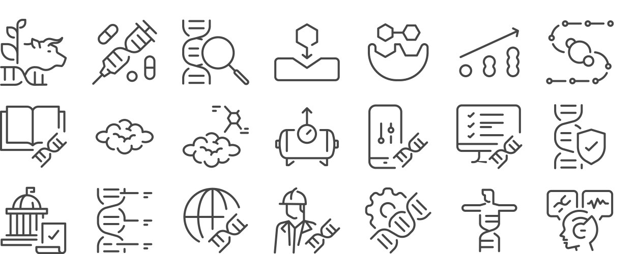 Genomics icon set vector image