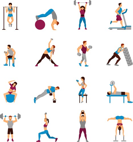 Strength training workout set vector image