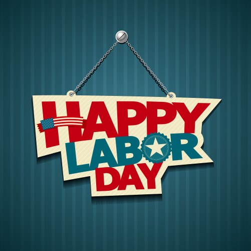 Happy labor day american text signs vector image