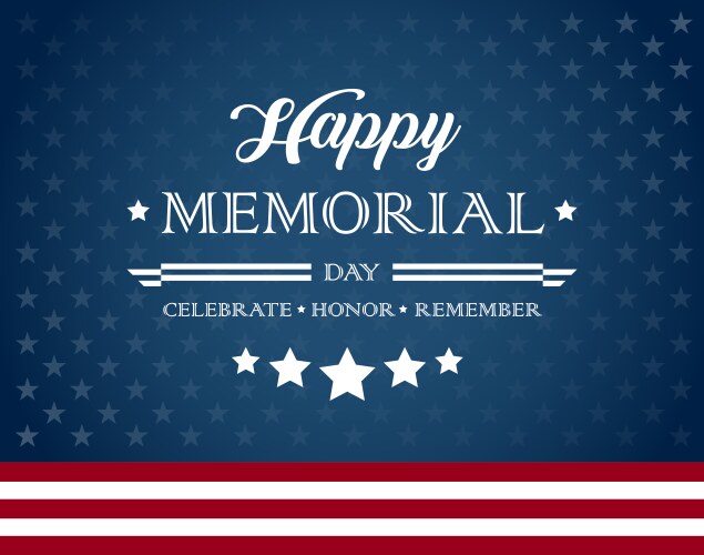 Happy memorial day background with text vector image