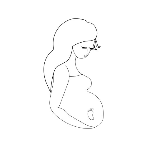 Pregnant woman outline vector image