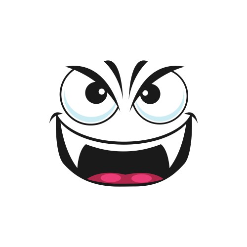 Vampire emoticon with fangs isolated emoji icon vector image