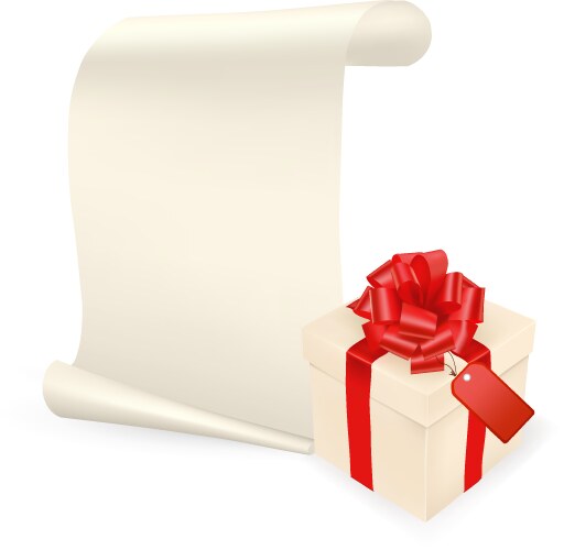 Elegant background with gift box and sheet of vector image