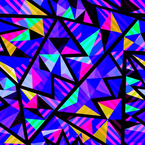 Purple neon mosaic seamless pattern vector image