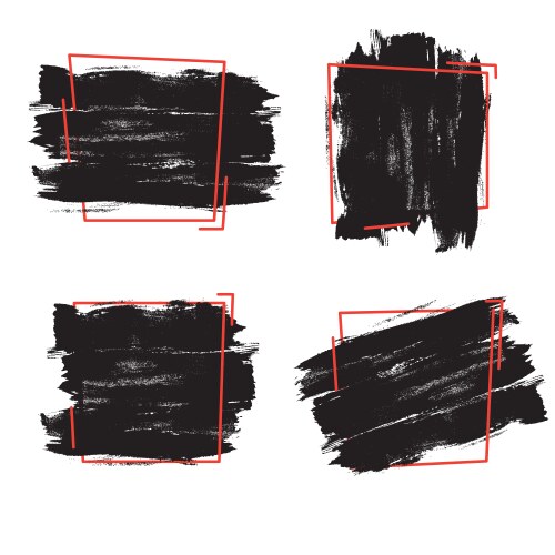 Black paint ink brush stroke vector image