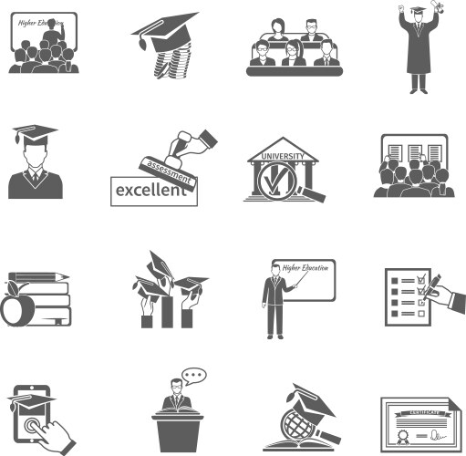 higher education icon black vector image