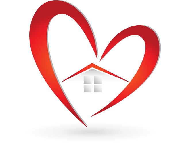 House and heart logo vector image