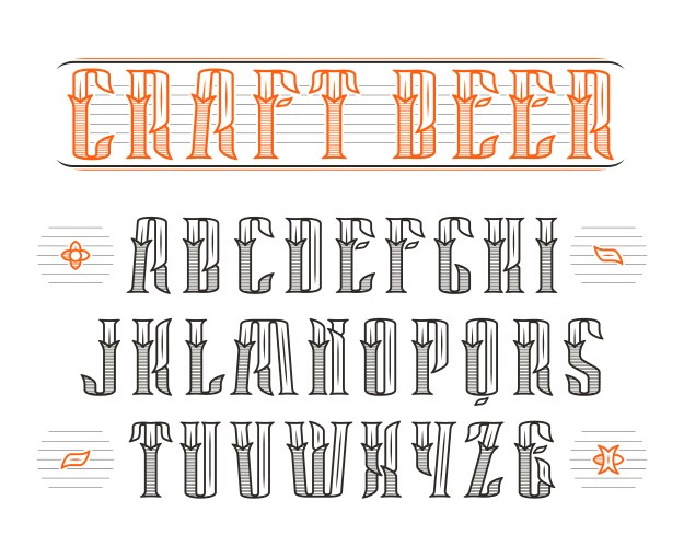 decorative serif font in retro style vector image