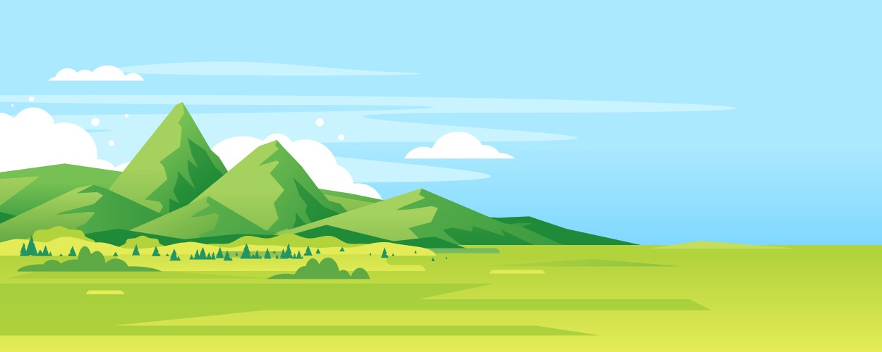 Green mountains outdoor landscape vector image