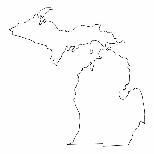 Michigan state outline map vector image