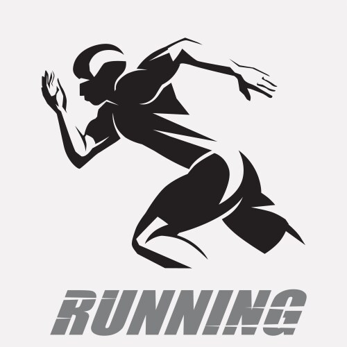 Running man symbol stylized silhouette sport vector image