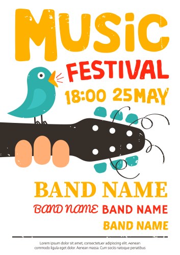 Acoustic music festival poster vector image